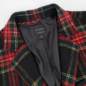 Crewcuts Thompson Plaid Blazer Jacket Wool Blend Boys Size 16 Red Green Black